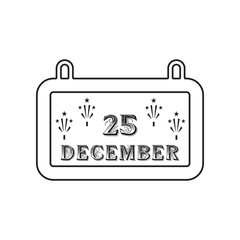 Poster - christmas calendar icon. Element of winter for mobile concept and web apps icon. Outline, thin line icon for website design and development, app development