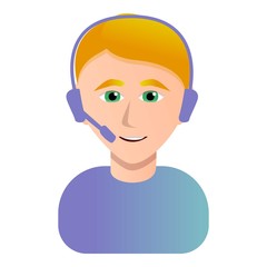 Poster - Call center operator icon. Cartoon of call center operator vector icon for web design isolated on white background