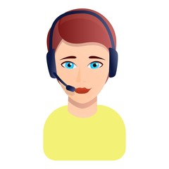 Poster - Woman call center manager icon. Cartoon of woman call center manager vector icon for web design isolated on white background
