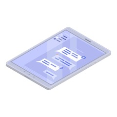 Poster - chatbot tablet icon. isometric of chatbot tablet vector icon for web design isolated on white backgr