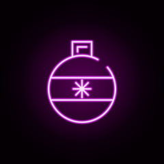Poster - christmas ball neon icon. Elements of winter set. Simple icon for websites, web design, mobile app, info graphics