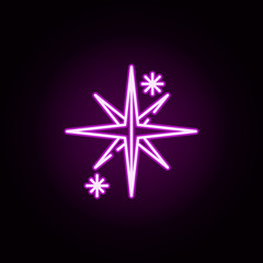 Poster - Star Snow neon icon. Elements of winter set. Simple icon for websites, web design, mobile app, info graphics
