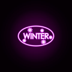 Poster - winter snow neon icon. Elements of winter set. Simple icon for websites, web design, mobile app, info graphics