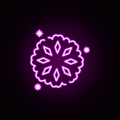 Poster - snowflake snow neon icon. Elements of winter set. Simple icon for websites, web design, mobile app, info graphics