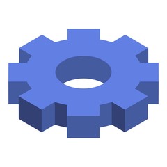 Poster - Gear icon. Isometric of gear vector icon for web design isolated on white background