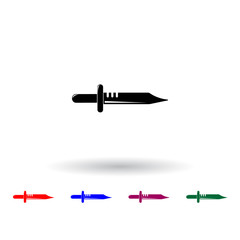 Poster - military knife multi color icon. Elements of army & war set. Simple icon for websites, web design, mobile app, info graphics