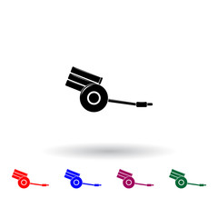 Poster - a gun multi color icon. Elements of army & war set. Simple icon for websites, web design, mobile app, info graphics