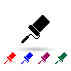 Poster - roller and paint multi color icon. Elements of art and painting set. Simple icon for websites, web design, mobile app, info graphics