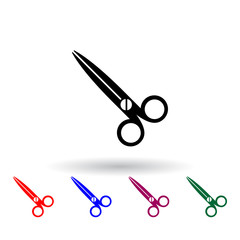 Poster - scissors multi color icon. Elements of art and painting set. Simple icon for websites, web design, mobile app, info graphics