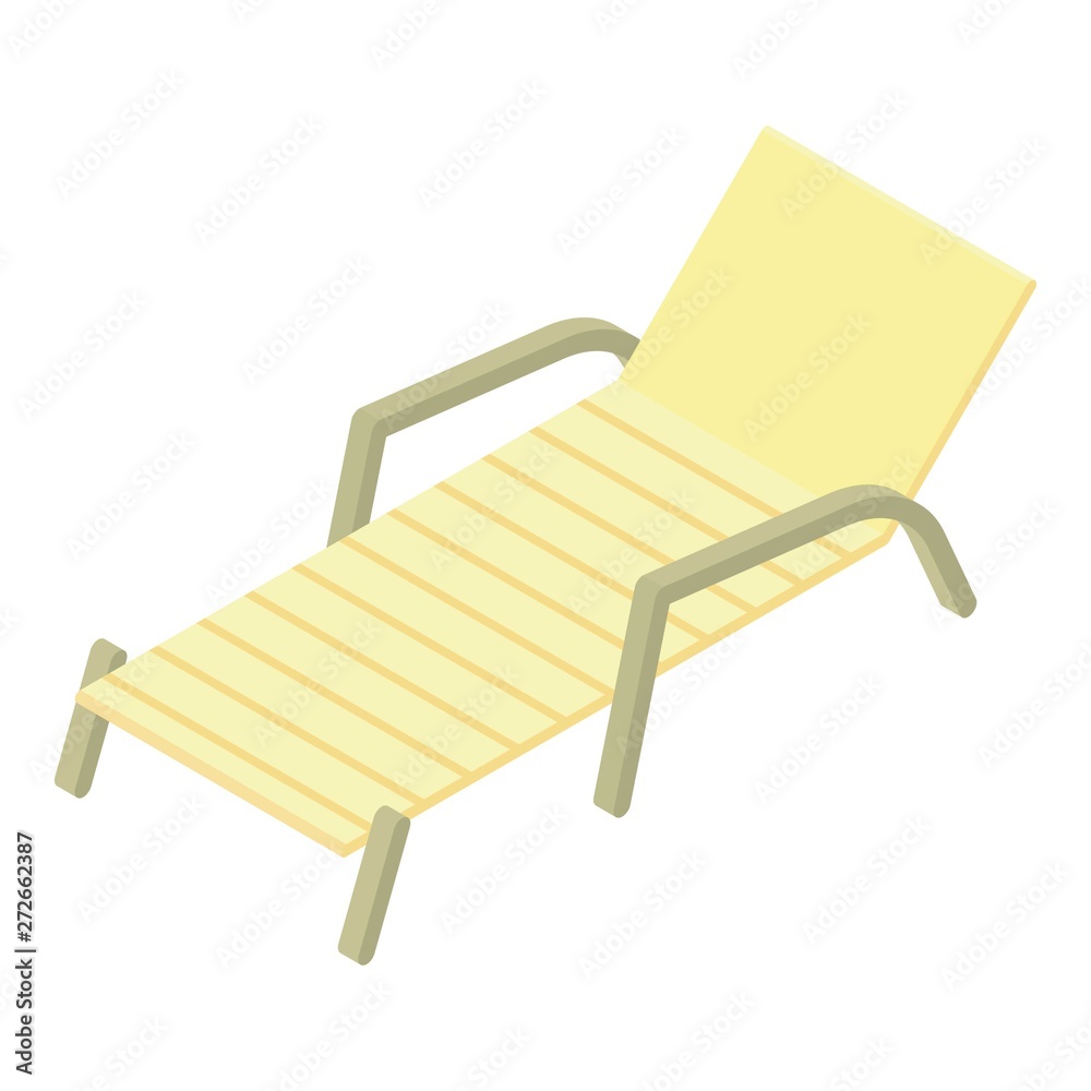 Beach chair icon. Isometric of beach chair vector icon for web design ...