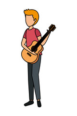 Sticker - young man playing guitar instrument