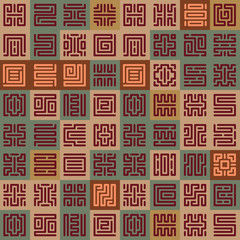 Wall Mural - geometric seamless pattern with runes