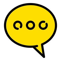 Poster - yellow chat icon. outline yellow chat vector icon for web design isolated on white background