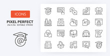 Elearning Line Icons 256 X 256