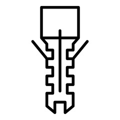 Poster - Plastic dowel icon. Outline plastic dowel vector icon for web design isolated on white background