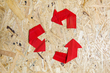 Wall Mural - Recycle logo from used old fabrics–