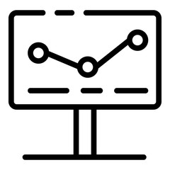 Poster - Graph on the monitor icon. Outline graph on the monitor vector icon for web design isolated on white background