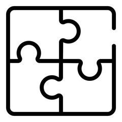 Poster - Administrative work puzzles icon. Outline administrative work puzzles vector icon for web design isolated on white background