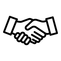 Poster - Handshake icon. Outline handshake vector icon for web design isolated on white background