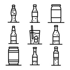 Canvas Print - Soda icons set. Outline set of soda vector icons for web design isolated on white background