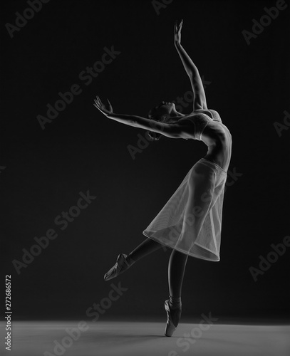 Cuadros en Lienzo Ballerina in white lingerie and skirt