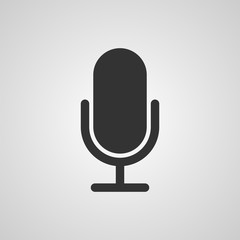 Poster - Microphone shape icon. Flat design. Signs and symbols can be used for web, logo, mobile application. Vector illustration.