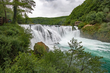  Strbacki buk (Štrbački buk) waterfall is a 25 m high waterfall on the Una River. It is greatest waterfall in Bosnia and Herzegovina.