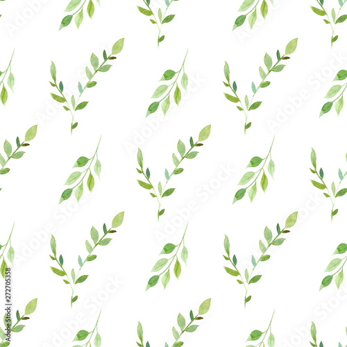 Tree branches watercolor seamless pattern