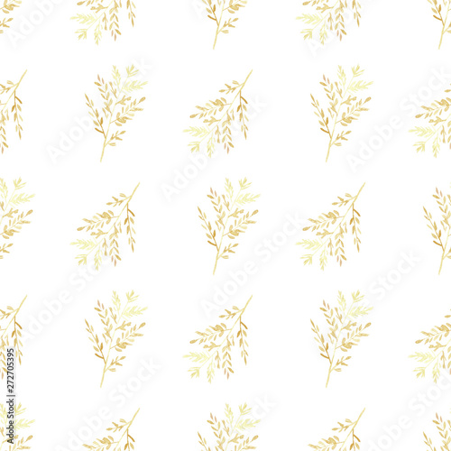 Withering foliage watercolor seamless pattern
