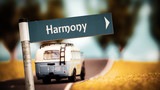 Fototapeta Mapy - Street Sign to Harmony