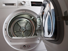 Laundry Dryer Door Open Without Laundry.