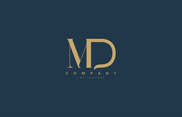 Elegant MD Letter Linked Monogram Logo Design