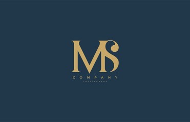 Wall Mural - Elegant MS Letter Linked Monogram Logo Design