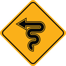 Arrow Road Sign In Yellow Signage