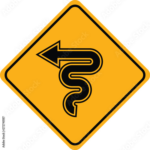Cuadros en Lienzo arrow road sign in yellow signage