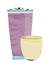 Wall Mural - fruit tropical smoothie drink cartoon