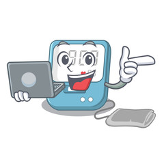 Sticker - With laptop blood pressure isolated with the character