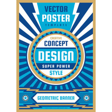 Art Design Poster. Graphic Vertical Banner. Vector Illustration. Geometric Abstract Background. 