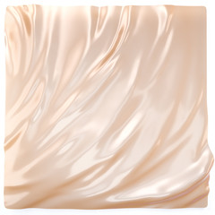fabric satin silk beige background, subtle elegant cloth texture, fluid wavy surface. 3d illustratio