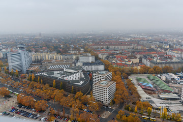 Wall Mural - Areal view from Funkturm Berlin fog in the autumn. Germany