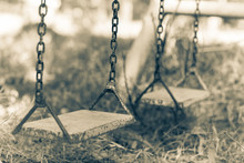 Empty Swing In The Park, Sepia Style