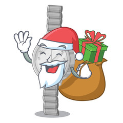 Poster - Santa with gift wristwatch in the a cartoon closet