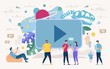 © TeraVector - Online Education with Video Content Vector Concept