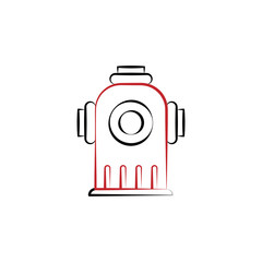 Poster - firefighter, hydrant two color icon