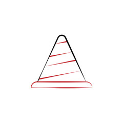 Poster - Firefighter, cone two color icon