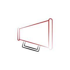 Poster - Firefighter, megaphone two color icon