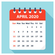 April 2020 - Calendar Icon - Calendar Design Template