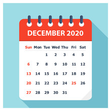 December 2020 - Calendar Icon - Calendar Design Template