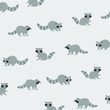 Cartoon raccoon - simple trendy pattern with raccoon. Flat vector illustration for prints, clothing, packaging and postcards. 