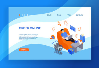 Wall Mural - online shopping landing page
